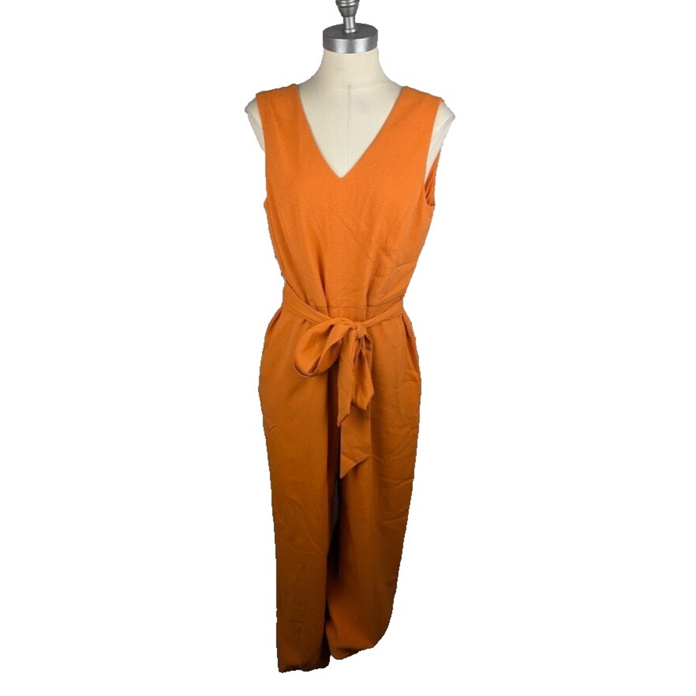 Inc International Concepts Sleeveless Wide-Leg Jumpsuit Persimmon Size 10